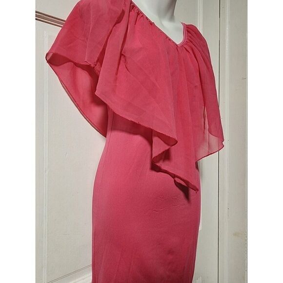 Summer Style Off Shoulder Casual Dresses Ruffle Pink Dress - Picture 5 of 10